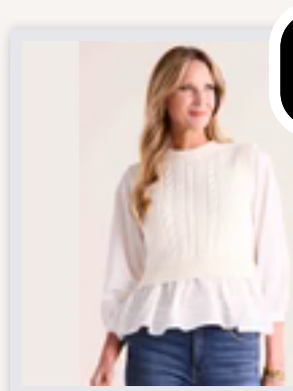 Avara Ivory Vest w/attached white Blouse - size Medium - NWT